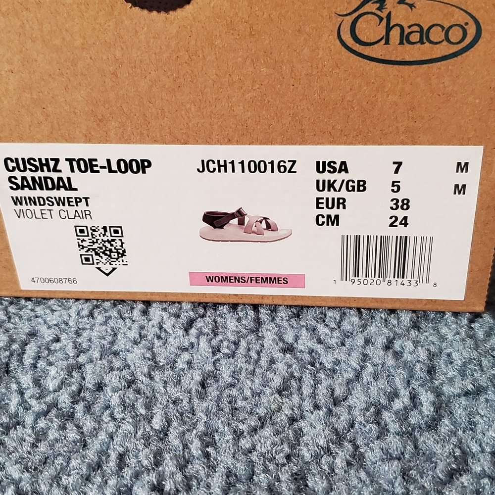 Chaco CushZ Toe-Loop Sandal in Windswept Violet